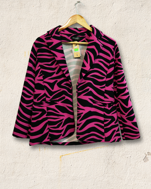 Blazer con estampa de cebra nuevo con etiquetas Amanda