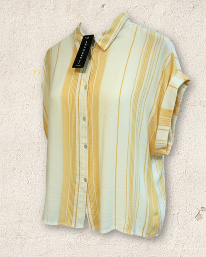 Camisa a rayas amarilla y blanca Amanda