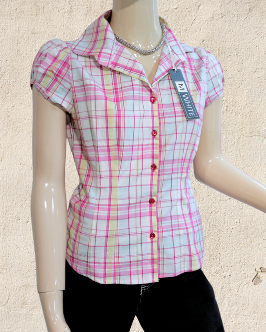 Camisa a cuadros M White
