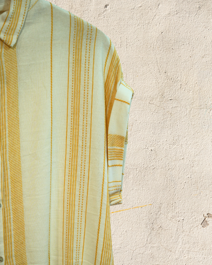 Camisa a rayas amarilla y blanca Amanda