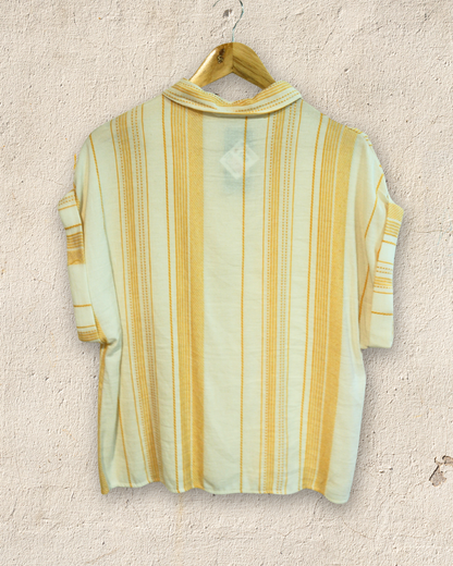 Camisa a rayas amarilla y blanca Amanda